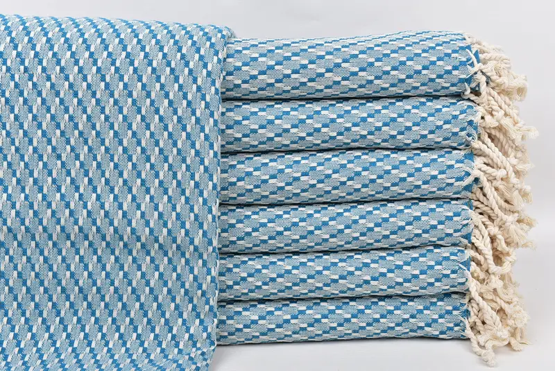 Monogram Turkish Towel, Large Turkish Towel, Hammam Towel USA, Gym Towel, 68x40 Cotton Geometric Towel, Embroidery Towel, Beach towel, Gift Towel - 1