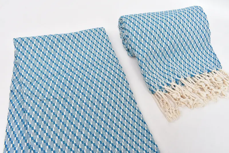 Monogram Turkish Towel, Large Turkish Towel, Hammam Towel USA, Gym Towel, 68x40 Cotton Geometric Towel, Embroidery Towel, Beach towel, Gift Towel - 7