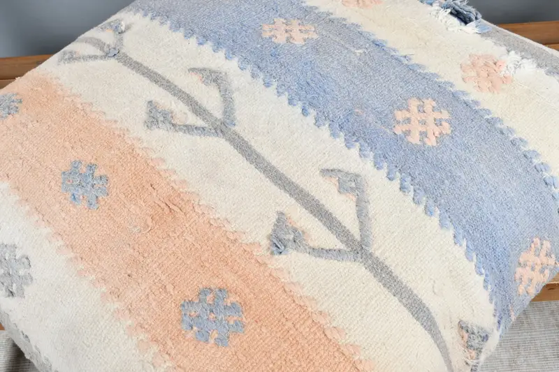 Pillow for Sofa, Shabby Chic Cushion Case, 28x28 Beige Pillow Cover, Boho Pillow, Sustainable Cushion Cover, Pillow Cover, Kilim Pillow - 4