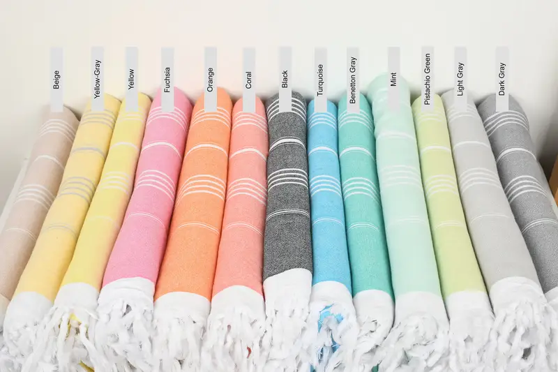 Organic Towel, Spa Gift, 70x36 Cotton Striped Terry Towel, Custom Name Towel, Quick-dry peshtemal, Soft towel, Personalized Wedding Gift - 1
