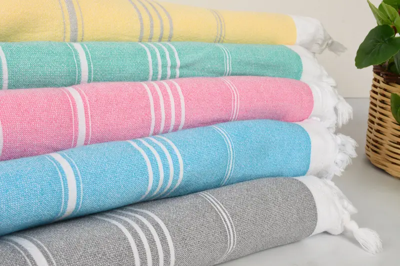 Organic Towel, Spa Gift, 70x36 Cotton Striped Terry Towel, Custom Name Towel, Quick-dry peshtemal, Soft towel, Personalized Wedding Gift - 3