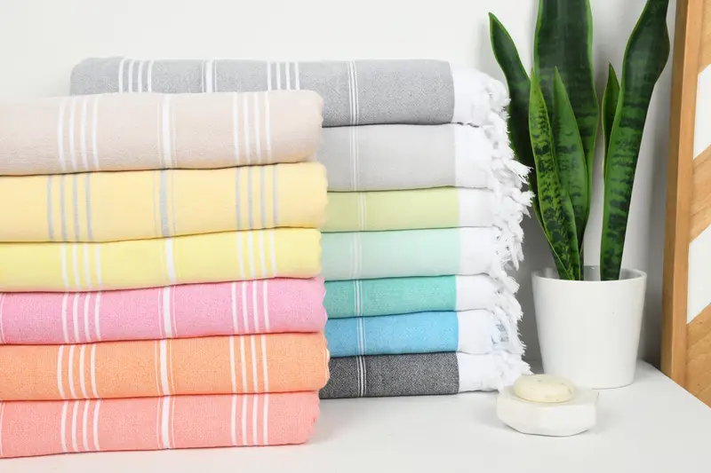 Organic Towel, Spa Gift, 70x36 Cotton Striped Terry Towel, Custom Name Towel, Quick-dry peshtemal, Soft towel, Personalized Wedding Gift - 2
