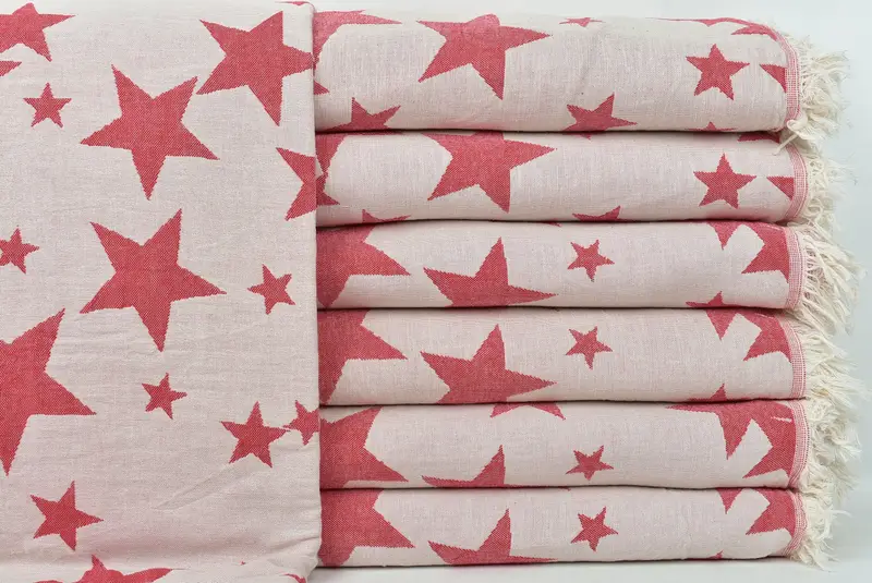 Personalized Gifts, Bachelorette Party Favors, Couch Blanket, Bridal Shower Gift, 92x80 Cotton Star Design Towel, Turkish Cotton Blanket - 2
