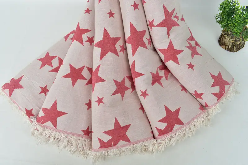 Personalized Gifts, Bachelorette Party Favors, Couch Blanket, Bridal Shower Gift, 92x80 Cotton Star Design Towel, Turkish Cotton Blanket - 5