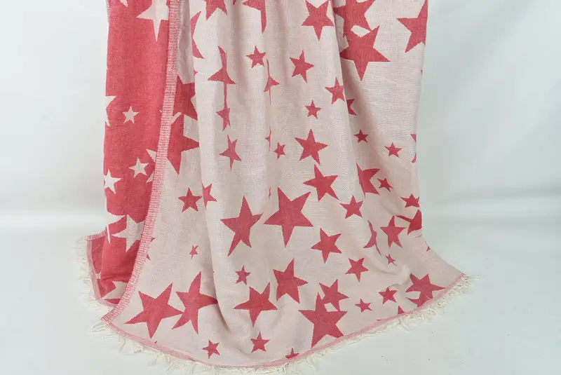 Personalized Gifts, Bachelorette Party Favors, Couch Blanket, Bridal Shower Gift, 92x80 Cotton Star Design Towel, Turkish Cotton Blanket - 8
