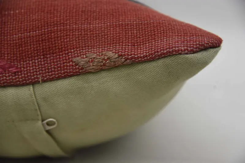 Office Chair Pillow Sham, Pillow Sham, 12x24 Red Pillow Cover, Throw Kilim Pillow, Pillow for Couch, Handmade Kilim Cushion - 6