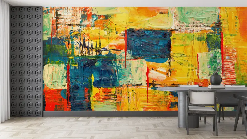 Trendige marineblaue bedruckte Tapete: Moderne, luxuriöse Inneneinrichtung