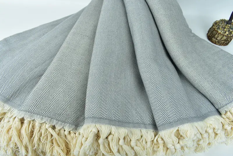 Personalized Wedding Gift, Decorative Blanket, Custom Wedding Gifts, 100x80 Cotton Herringbone Towel, Oversized Beach Towel, Boho Throw Blankets - 4