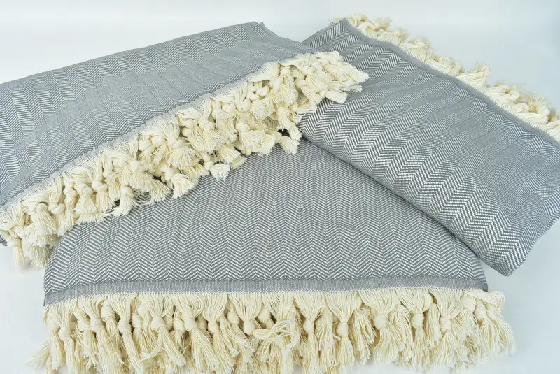 Personalized Wedding Gift, Decorative Blanket, Custom Wedding Gifts, 100x80 Cotton Herringbone Towel, Oversized Beach Towel, Boho Throw Blankets - 6