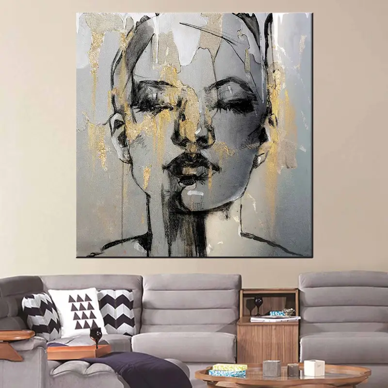 Woman Portrait Wall Art, Woman Canvas, Abstract Woman Wall Art, Abstract Canvas, Abstract Woman Portrait, African Woman Canvas, African Art, - 4