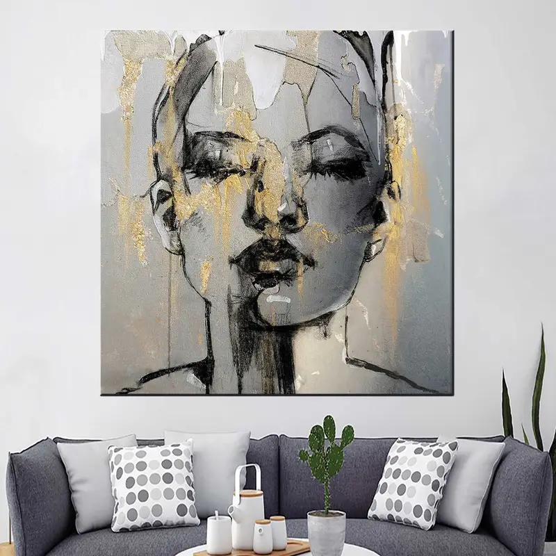 Woman Portrait Wall Art, Woman Canvas, Abstract Woman Wall Art, Abstract Canvas, Abstract Woman Portrait, African Woman Canvas, African Art, - 1