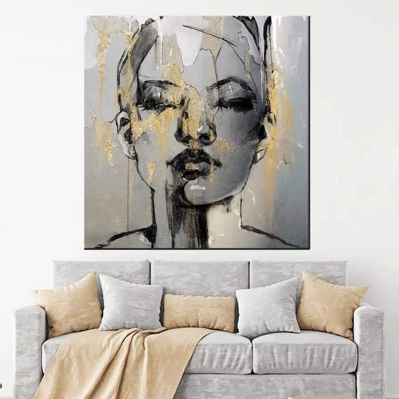 Woman Portrait Wall Art, Woman Canvas, Abstract Woman Wall Art, Abstract Canvas, Abstract Woman Portrait, African Woman Canvas, African Art, - 3