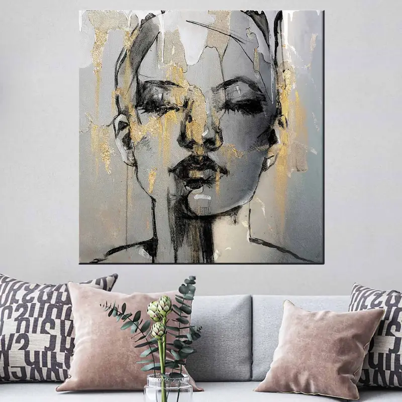 Woman Portrait Wall Art, Woman Canvas, Abstract Woman Wall Art, Abstract Canvas, Abstract Woman Portrait, African Woman Canvas, African Art, - 2