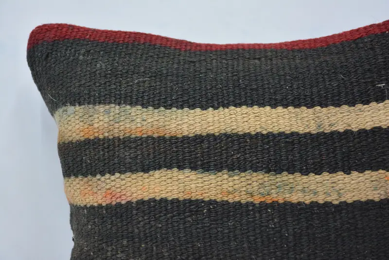 Pillow Case, Toss Pillow, Ottoman Cushion Case, Kilim Cushion Sham, Antique Pillows, Aztec Pillow Sham, 12x12 Black Pillow, Gift Pillow - 2