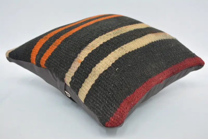 Pillow Case, Toss Pillow, Ottoman Cushion Case, Kilim Cushion Sham, Antique Pillows, Aztec Pillow Sham, 12x12 Black Pillow, Gift Pillow - 6