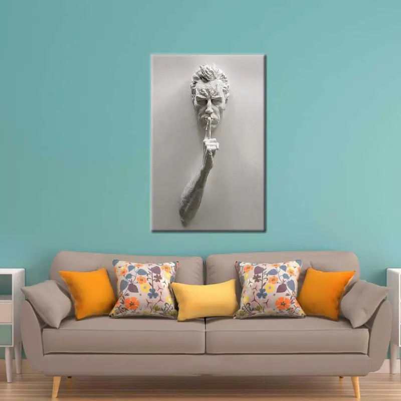 Elegante abstrakte Skulpturenleinwand mit trendigem 3D-Effekt