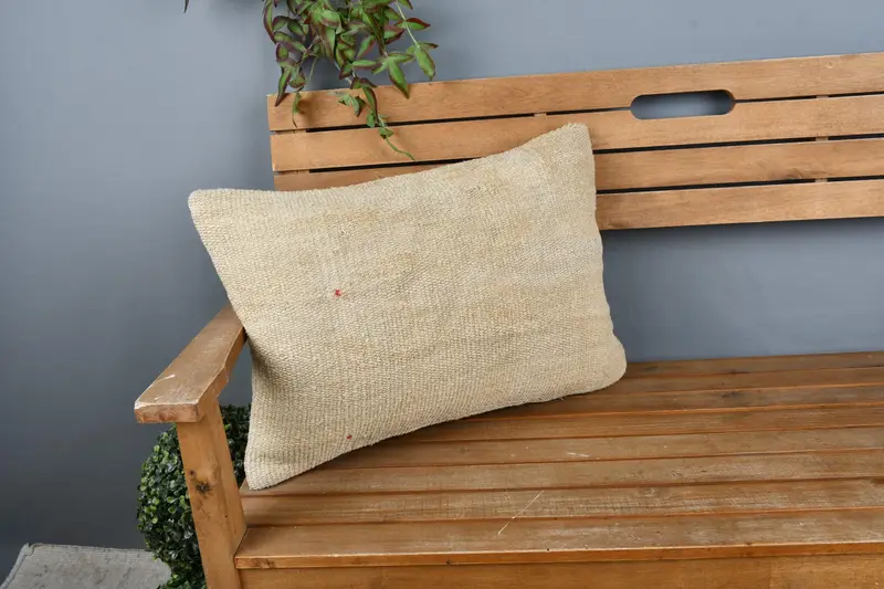 16x24 Beige Cushion Cover, Kilim Pillow Cover, Pillow Sham, Kilim Pillow, Antique Pillows, Living Room Throw Pillow Cover - 1