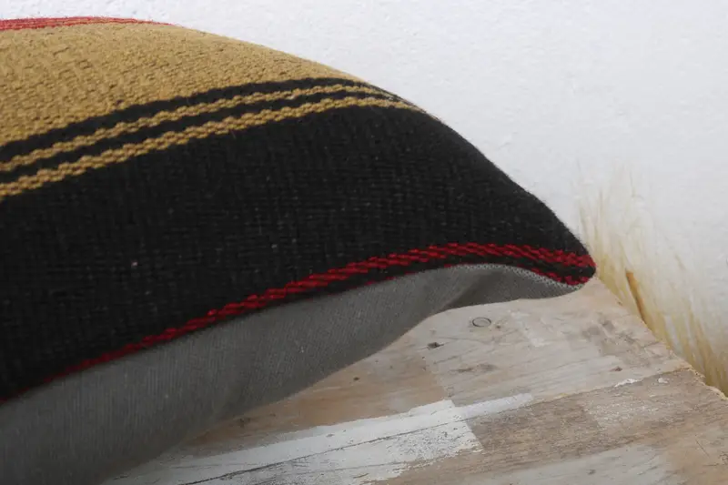Handmade Kilim Cushion, 12x24 Red Pillow Case, Throw Kilim Pillow, One Of A Kind Pillow, Kilim Cushion Sham, Pillow Sham - 6