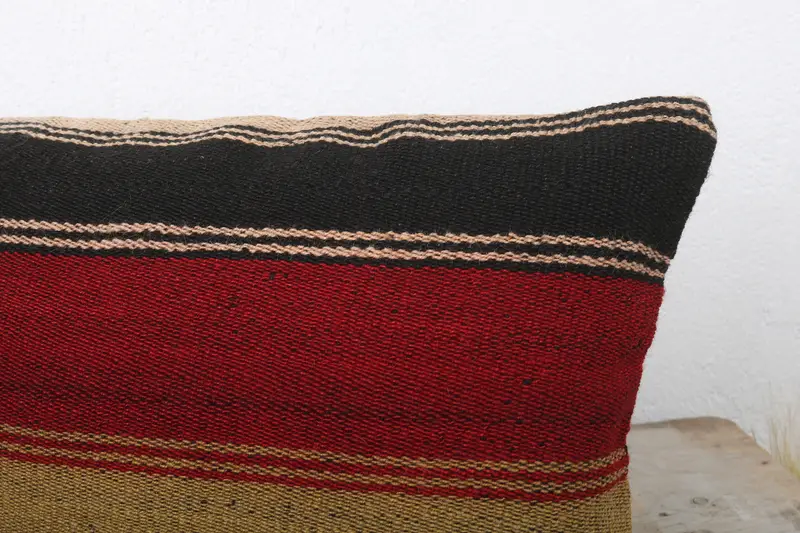 Handmade Kilim Cushion, 12x24 Red Pillow Case, Throw Kilim Pillow, One Of A Kind Pillow, Kilim Cushion Sham, Pillow Sham - 5