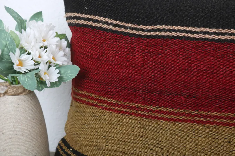 Handmade Kilim Cushion, 12x24 Red Pillow Case, Throw Kilim Pillow, One Of A Kind Pillow, Kilim Cushion Sham, Pillow Sham - 3