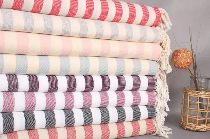 Antibacterial Turkish peshtemal towel, 68x40 Cotton Striped Towel, Custom Beach Towel, Quick-dry peshtemal, Home Decor Towel, Turkish towel - 2