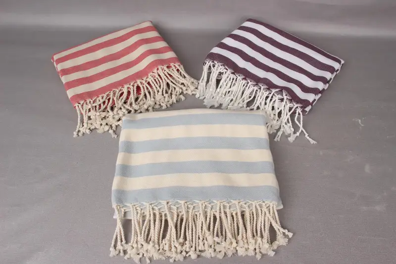 Antibacterial Turkish peshtemal towel, 68x40 Cotton Striped Towel, Custom Beach Towel, Quick-dry peshtemal, Home Decor Towel, Turkish towel - 4