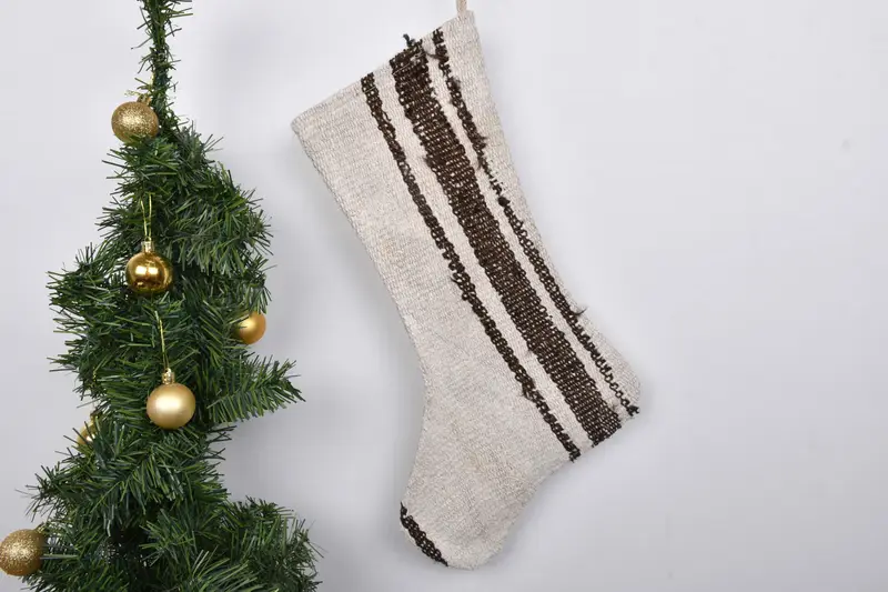 Noel Süsleri Deseni, 7 İnç Geniş Tatil Çorabı