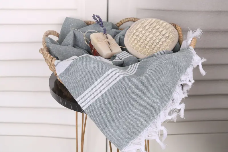 Peshtemal Towel, Thin towel, Gift For Wedding Day, Bachelor Party Favors, Embroidered Towel, Beach Towel Bulk, 68x36 Cotton Striped Towel - 2