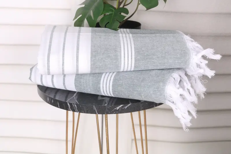 Peshtemal Towel, Thin towel, Gift For Wedding Day, Bachelor Party Favors, Embroidered Towel, Beach Towel Bulk, 68x36 Cotton Striped Towel - 3
