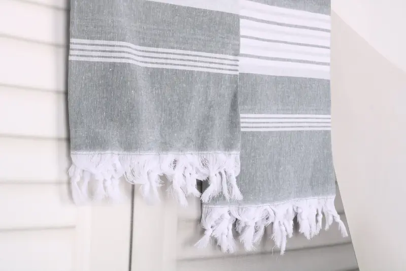 Peshtemal Towel, Thin towel, Gift For Wedding Day, Bachelor Party Favors, Embroidered Towel, Beach Towel Bulk, 68x36 Cotton Striped Towel - 8