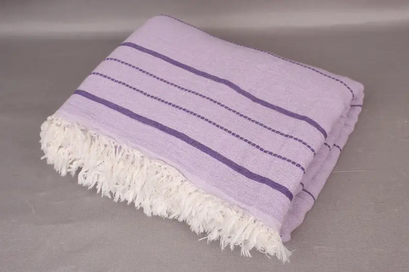 Boho Throw Blankets, Couch Throw, Bridal Shower Gift, Turkish Blanket Throw, Custom Wedding Gifts, Turkish Bedspread, 100x80 Cotton Striped Towel - 4