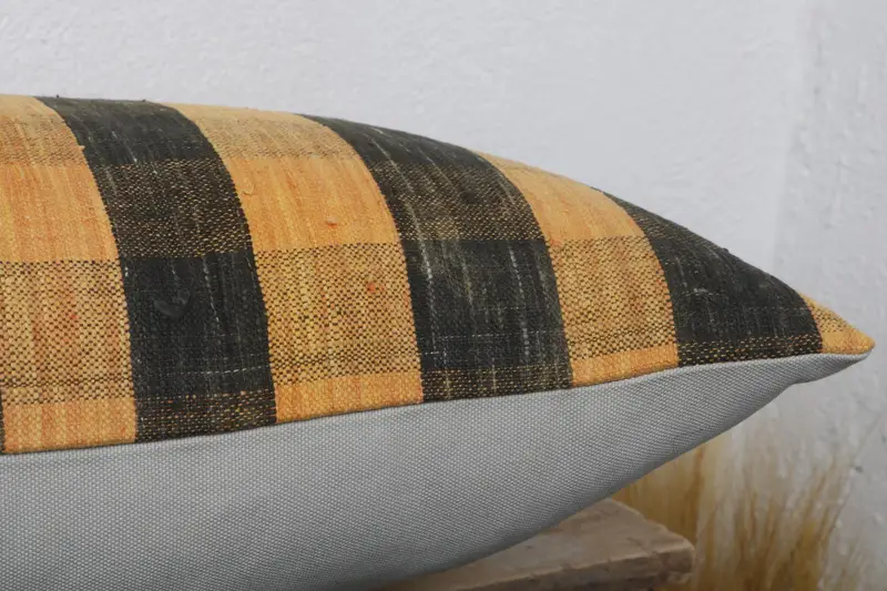 Throw Kilim Pillow, Cushion, Kilim Cushion Sham, Art Deco Cushion, 16x24 Yellow Pillow, Turkish Pillow, Sofa Pillow, Muted Pillow Sham - 6
