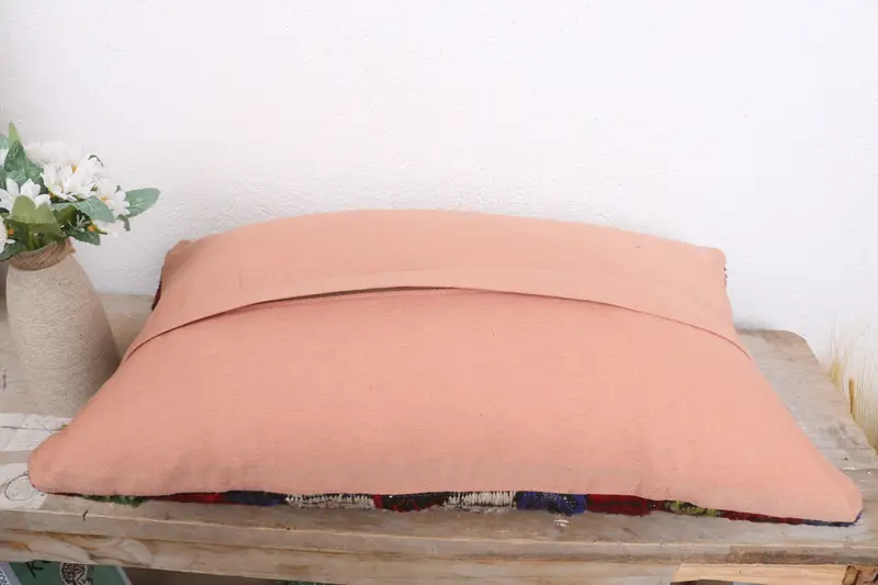 Toss Pillow Case, Pillow Sham, Vintage Kilim Pillow, Square Throw Cushion Case, Gift Pillow, 12x20 Red Cushion Cover, Pillow for Sofa - 7