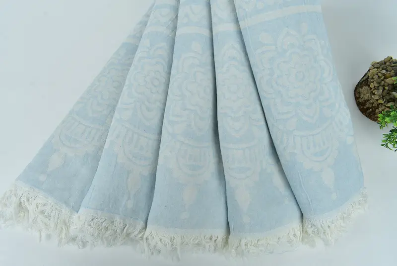 Bridesmaid Gift, Gift For Wedding Day, 74x36 Cotton Floral Patterned Towel, Luxury towel, Organic Turkish towel, Peshtemal Towel USA, Bachelor Gift - 5