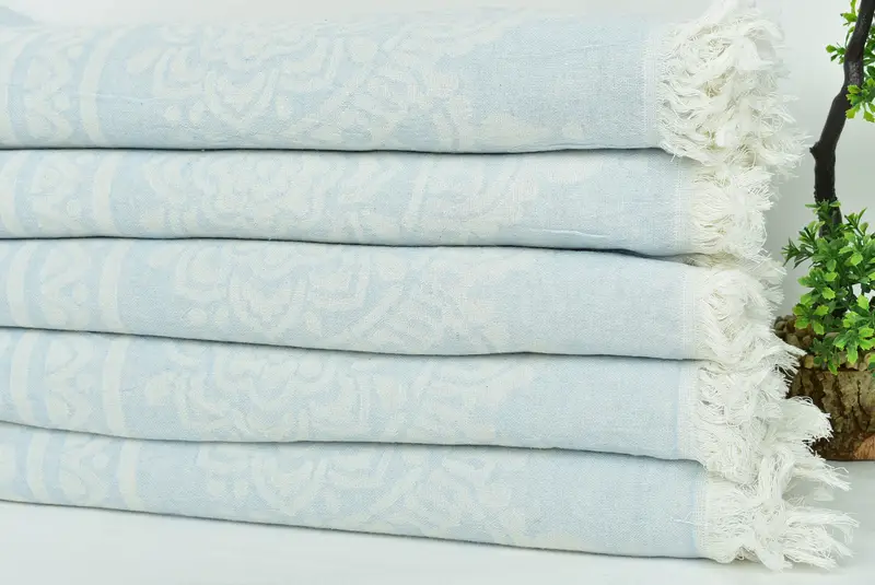 Bridesmaid Gift, Gift For Wedding Day, 74x36 Cotton Floral Patterned Towel, Luxury towel, Organic Turkish towel, Peshtemal Towel USA, Bachelor Gift - 4