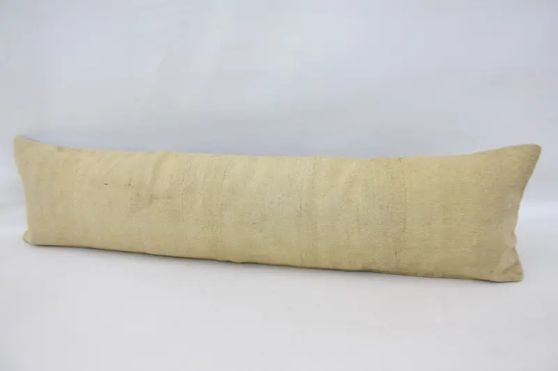 12x48 Beige Cushion Cover, Ethnical Kilim Rug Pillow, Pillow, Pastel Pillow Sham, Interior Designer Pillow, Vintage Kilim Throw Pillow - 5