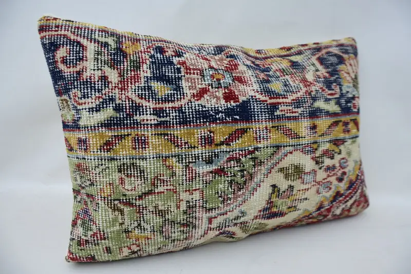 Cushion Case, 16x24 Blue Pillow Case, Turkish Pillow, Turkish Rugs Pillow Case, Retro Cushion Case, Antique Pillows, Vintage Pillow - 2