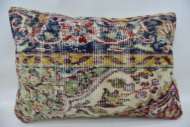 Cushion Case, 16x24 Blue Pillow Case, Turkish Pillow, Turkish Rugs Pillow Case, Retro Cushion Case, Antique Pillows, Vintage Pillow - 1
