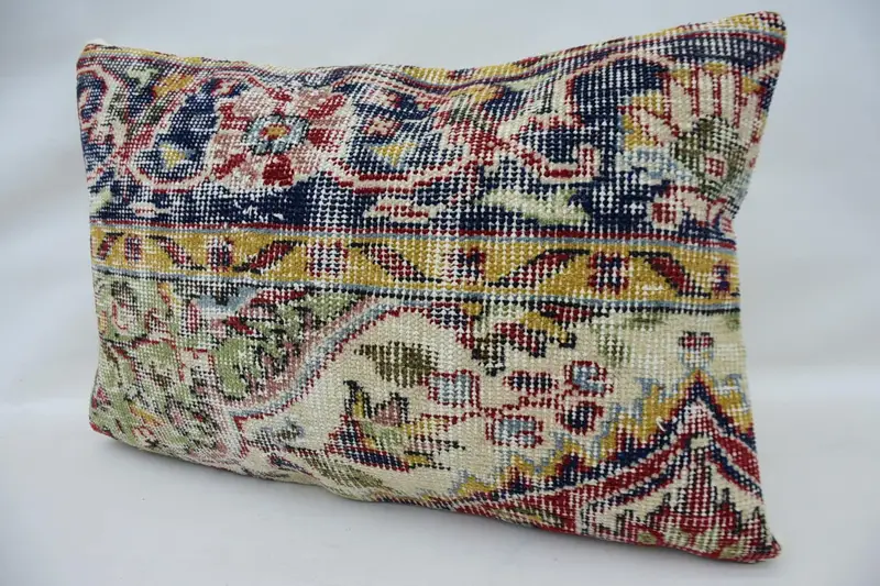 Cushion Case, 16x24 Blue Pillow Case, Turkish Pillow, Turkish Rugs Pillow Case, Retro Cushion Case, Antique Pillows, Vintage Pillow - 3
