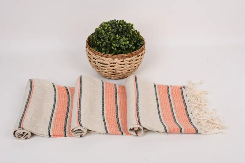 Personalized Hand Towel, Personalized Kitchen Towel, Bridal Shower Favors, Bachelor Party Favors, 40x20 Linen Striped Towel, Personalized Gift - 8