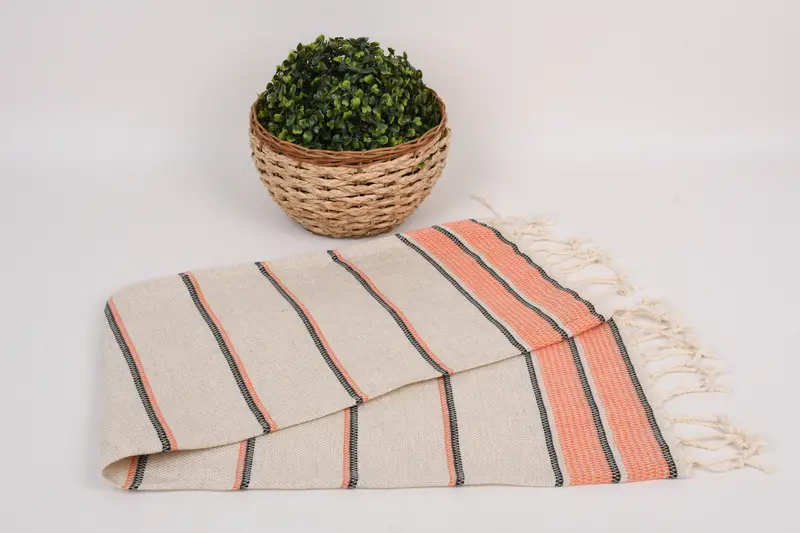 Personalized Hand Towel, Personalized Kitchen Towel, Bridal Shower Favors, Bachelor Party Favors, 40x20 Linen Striped Towel, Personalized Gift - 4