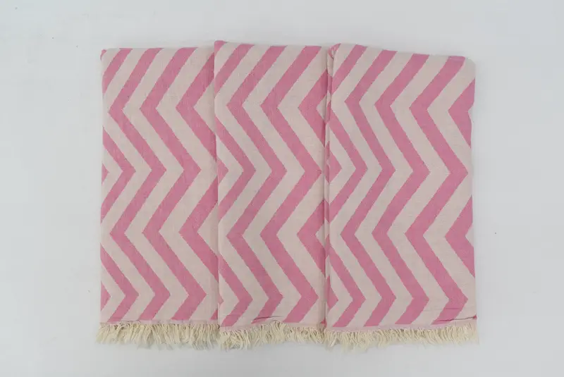 Organic Cotton Towel, Bachelorette Party Favors, 70x40 Cotton Zigzag Design Towel, Bridal Shower Favor, Handmade Gift, Lightweight Turkish towel - 6