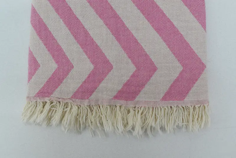 Organic Cotton Towel, Bachelorette Party Favors, 70x40 Cotton Zigzag Design Towel, Bridal Shower Favor, Handmade Gift, Lightweight Turkish towel - 5