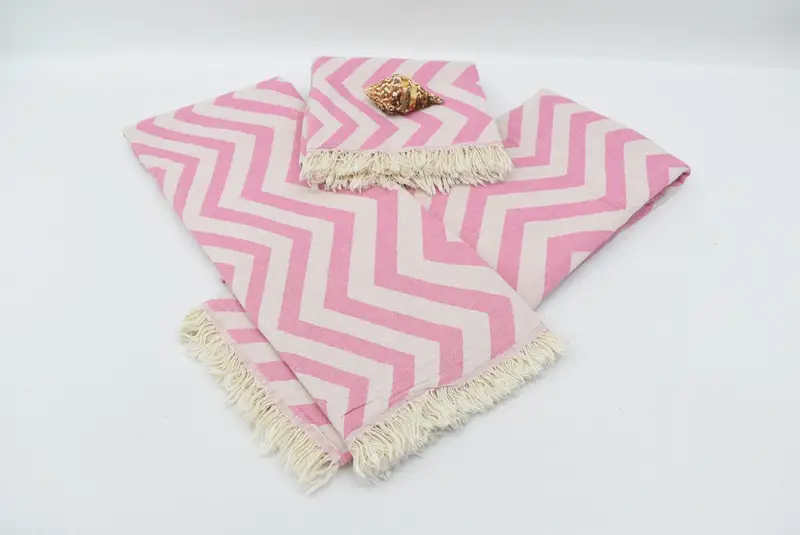 Organic Cotton Towel, Bachelorette Party Favors, 70x40 Cotton Zigzag Design Towel, Bridal Shower Favor, Handmade Gift, Lightweight Turkish towel - 8