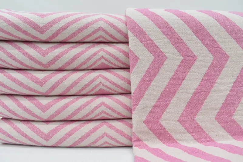 Organic Cotton Towel, Bachelorette Party Favors, 70x40 Cotton Zigzag Design Towel, Bridal Shower Favor, Handmade Gift, Lightweight Turkish towel - 1