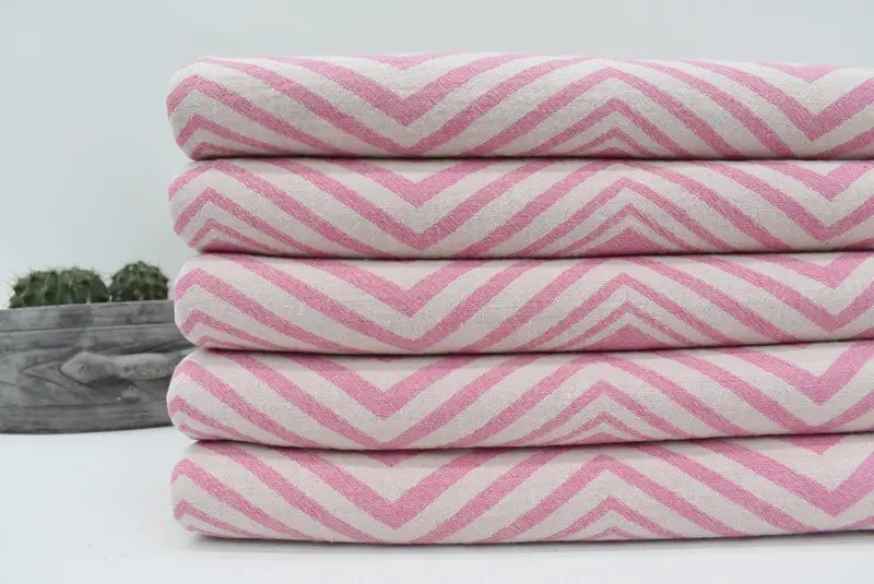 Organic Cotton Towel, Bachelorette Party Favors, 70x40 Cotton Zigzag Design Towel, Bridal Shower Favor, Handmade Gift, Lightweight Turkish towel - 2
