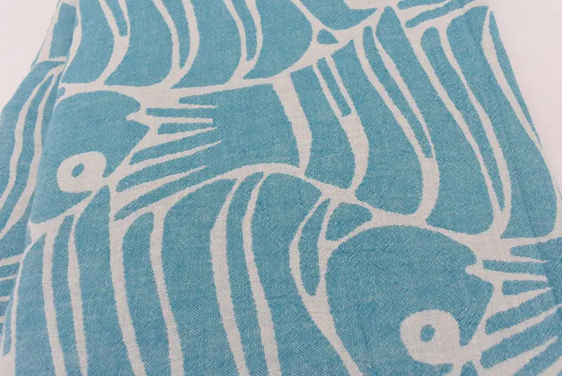 Turkish Blanket, Wedding Hand Made Gift, Tablecloth, Bachelorette Gifts, Wedding For Favor, 88x80 Cotton Fish Design Towel, Custom Shower Curtain - 5