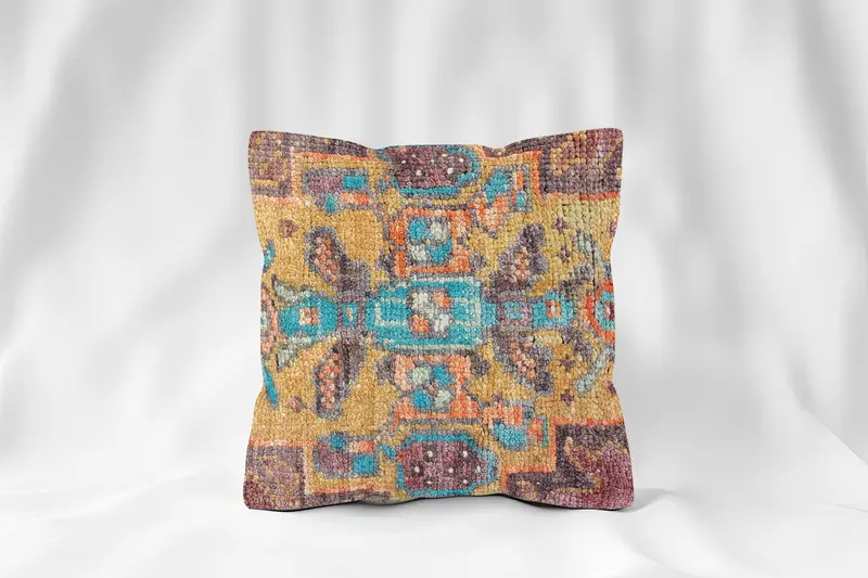 Rotes südwestliches besticktes Kissen, Vintage-Rechteck-Wurfkissen