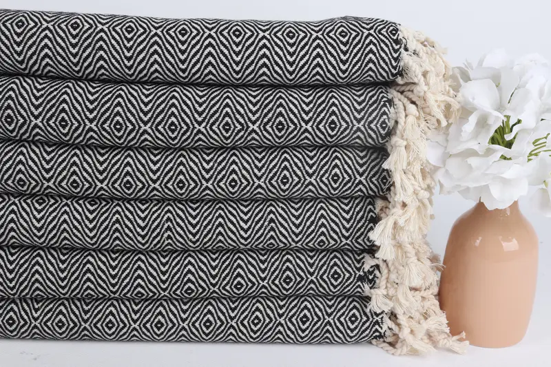 Bachelor Towel, Bridesmaid Gifts Personalized, Sand-free towel, Personalized Gift, Turkish towel, 70x40 Cotton Zigzag Diamond Towel, Towel With Name - 5