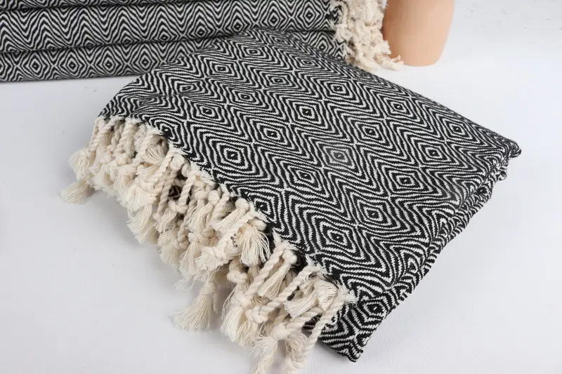 Bachelor Towel, Bridesmaid Gifts Personalized, Sand-free towel, Personalized Gift, Turkish towel, 70x40 Cotton Zigzag Diamond Towel, Towel With Name - 9
